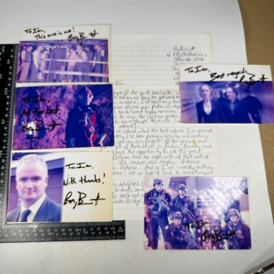 Greg Bennett Dr Who Sycorax Autor 5x Autogramm signed Fotos & ALS Brief
