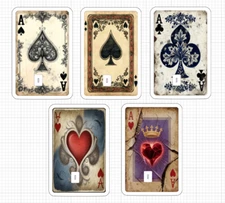 Ace of Spades Clubs Hearts Credit Debit Card Skin Stickers Playing Cards Vintage