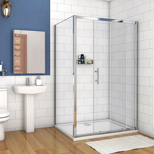 Bathroom Sliding Door Shower Enclosure Side Panel and Tray 5mm Glass Cubicle B8 - Picture 15 of 17