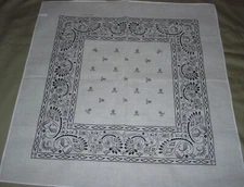 2) WHITE PAISELY 22" x 22" BANDANNA DO-RAG/ SCARF/ FACE MASK/ COOL CASUAL WEAR