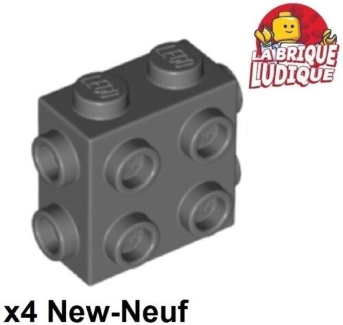 LEGO 4x Brick Modified 1x2x1 2/3 Studs On 3 Sides Dark Grey 67329 