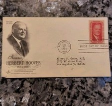 HONORING HERBERT HOOVER FIRST DAY OF ISSUE!  -  
