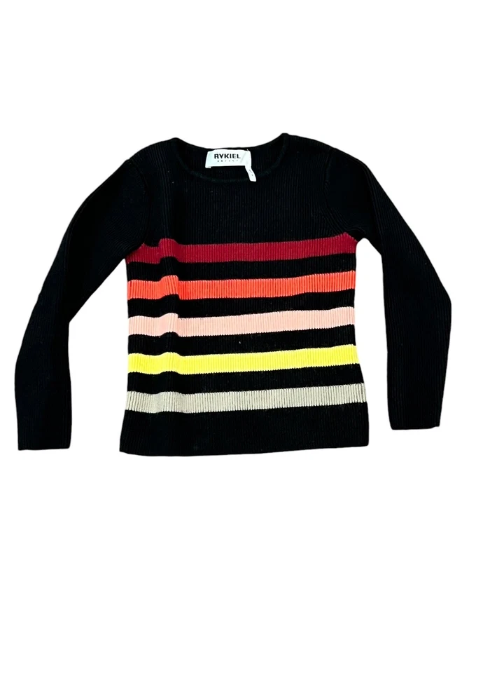 Suéter Jersey de Lana Sonia Rykiel Paris Niñas 4 Colorido Arco Iris Rayas $230 Foto 3 de 4