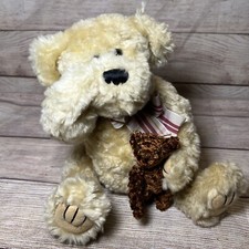 Vtg DanDee Collectors Choice Plush Teddy Bear Holding Smaller Bear 14  