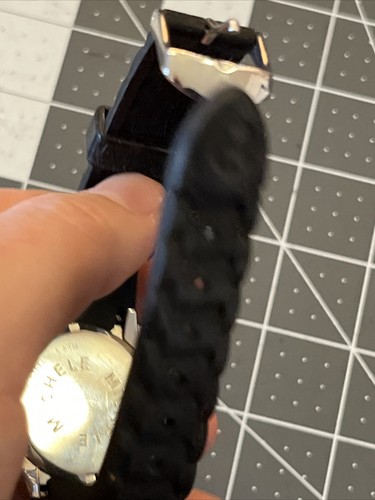 Ladies Michele Tahitian MWW12D000002 Black Silicone Quartz Watch Small face 36mm - Afbeelding 6 van 12