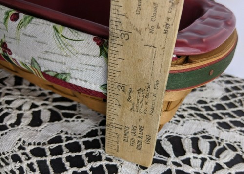 Longaberger Basket 2006 Bread Pan Christmas Cloth & Plastic Liner 8x4x2+ jan22 - Picture 12 of 12