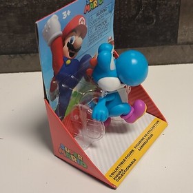 FIGURA YOSHI AZUL SUPER MARIO MUNDO DE NINTENDO 2.5" MANCAVE JAKKS PACIFIC NES