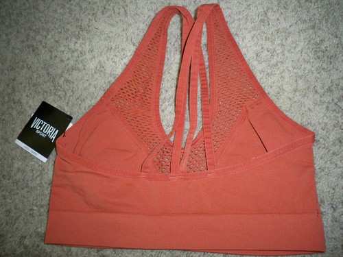 VICTORIAS SECRET SPORT-BH UNGEFÜTTERT GROSSRIEMEN ROST ORANGE INWER NEU - Bild 4 von 4
