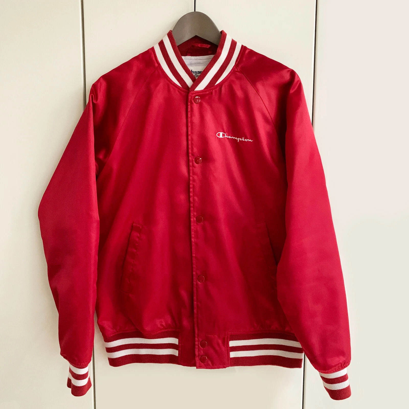 Supreme x Champion Satin Varsity Jacket Red SS13 Medium