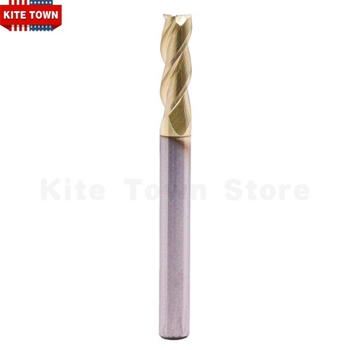 5Pcs 1/4" 3 Flute 37° Helix Carbide Square End Mill For Aluminum- ZRN Coated - Picture 6 of 7