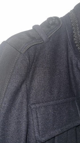 BNWT NEXT Blue Black Military Biker Wool Short Coat Jacket Size 8 Brocade Trim - Picture 6 of 14