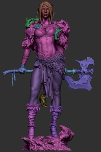 Barbarian Queen - Unpainted | Unassembled 3D printed Resin Model Kit - Picture 7 of 10