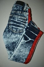 FWRD Boy's Skinny Moto Style Red Striped Blue Denim Jeans Sz 5