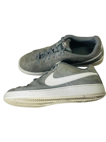 Nike Gray Suede Sneakers Court Royal White Swoosh Men's Size 10 Lace up Trainers - Picture 7 of 11