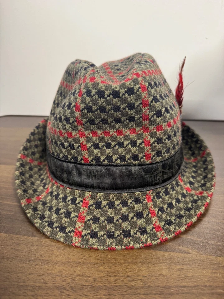 RARE Kangol Stereo London Big Ben Paris DJ Player Trilby Tweed Hat Fedora M NEW - Image 2 of 4