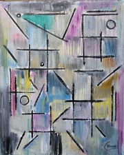 abstract FORM BEFORE FACTOR oil painting 8x10 canvas original art signed Crowell