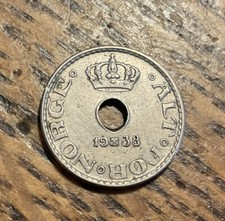 1938  NORWAY Coin 10 ORE
