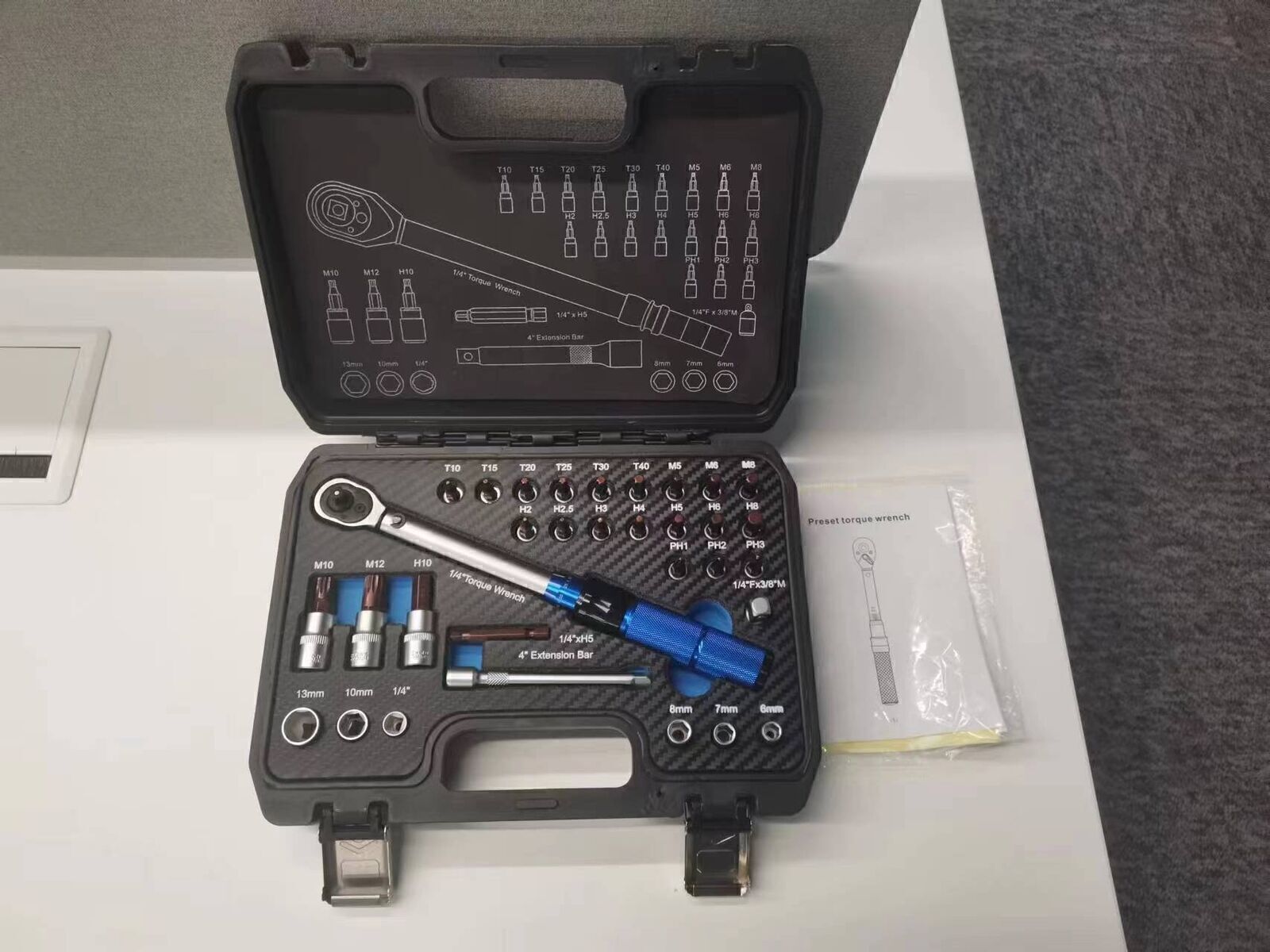 Uharbour Drehmomentschlüssel Set 1-25Nm - 60-teilig Mit Bits Für Fahrrad & Motorrad