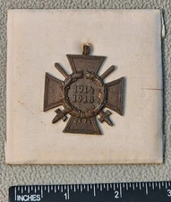 Steel German WW1 Hindenburg Cross w/ Swords & Wreath, Orig Backing?