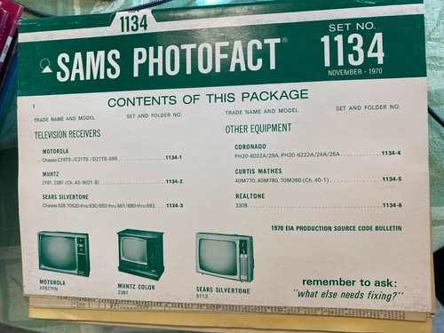 Sams Photofact Podręczniki serwisowe telewizji i radia (1100-1199) ZAKTUALIZOWANE - Zdjęcie 39 z 106