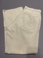 VTG 80s Levi s White Tab Beige Straight Pants Talon Zip Fits 30x27