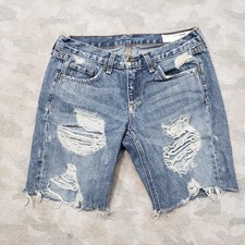 Rag Bone Shorts Womens 24 Blue Pockets Distressed Denim Medium Wash