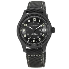 New Hamilton Khaki Field Titanium Auto Black Dial Rubber Men's Watch H70575733
