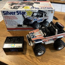 Nikko Tronico Silver Star Jeep mit Seilwinde Teildefekt getestet OVP Vintage