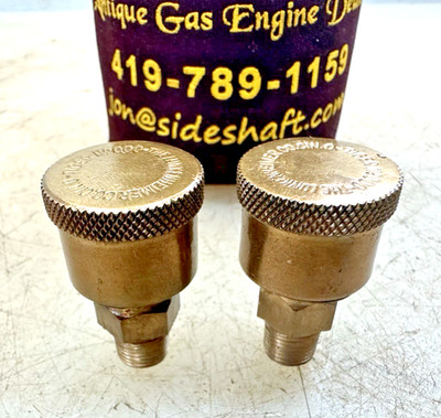 PAIR of NOS LUNKENHEIMER No. 000 TIGER GREASE CUPs Brass Steam or Gas Engine Old