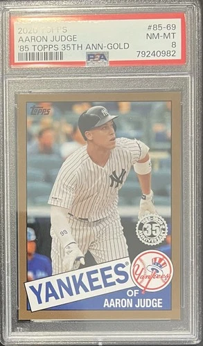 2020 Topps Aaron Judge #85-69 “1985 Topps 35th Anniversary Gold/50” - PSA 8