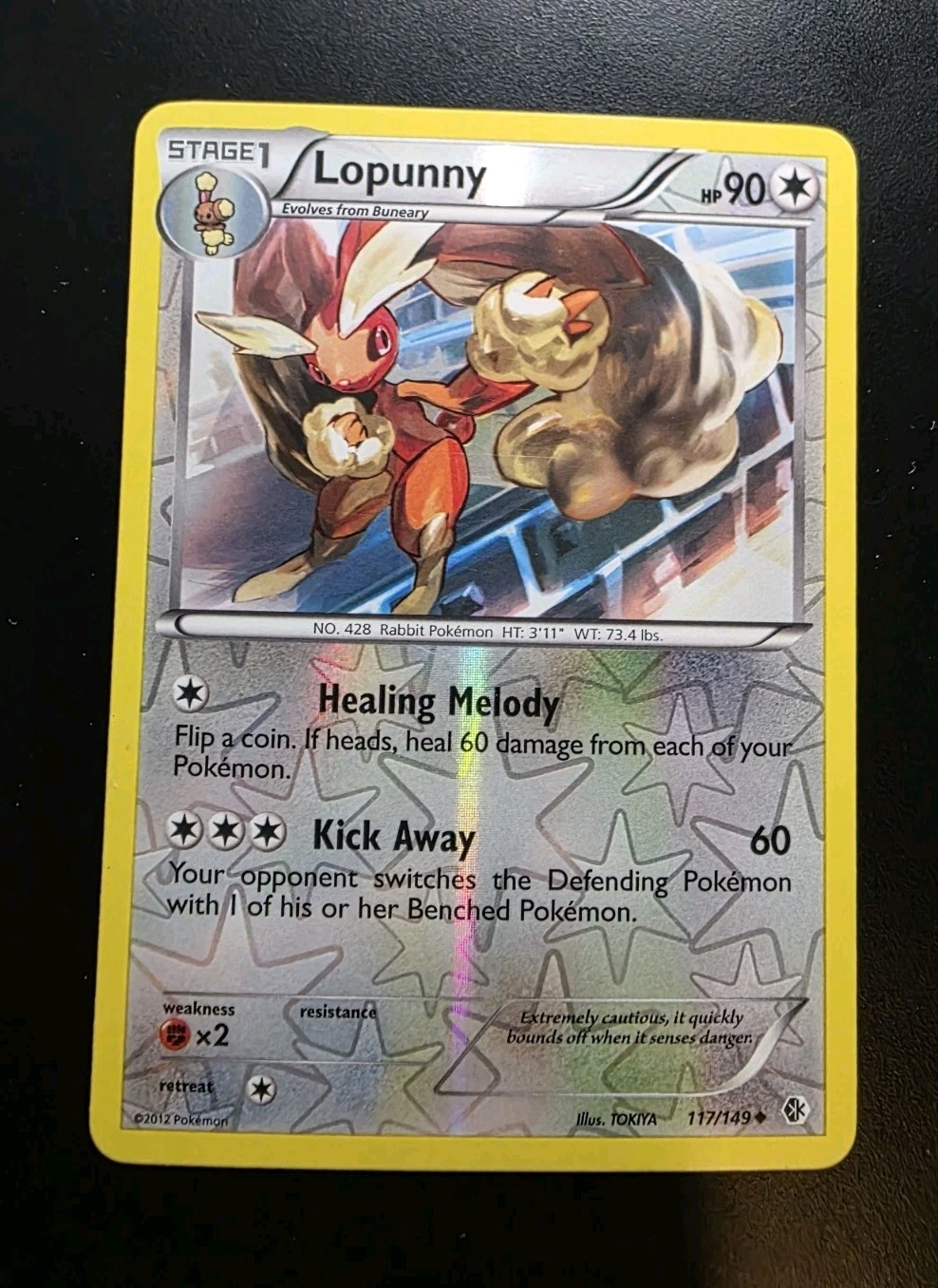 Lopunny 117/149 Boundaries Crossed Reverse Holo Uncommon Pokemon Card - LP
