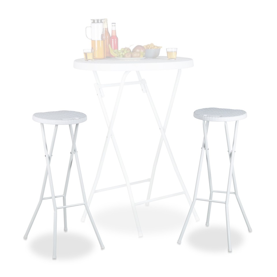 Tabouret chaise pliante de jardin léger empilable tabouret de bar compact
