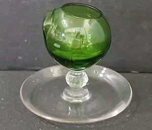 Vintage Very Rare Cambridge Glass Forest Green 3.5" Tall Cigarette Holder