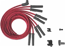 MSD 31189 Super Conductor Spark Plug Wire Set, Multi-Angle Plug, HEI Cap, Red