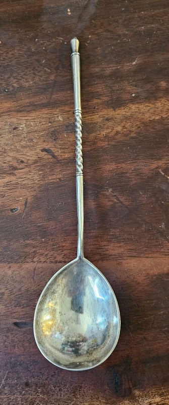 Antique 19th Century Imperial Russian Niello Silver Spoon   .84 Moscow