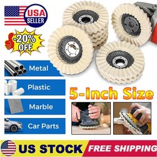 6PCS 5" Wool Felt Flap Disc Metal Working Polishing Buffing Wheel for Grinder