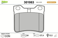 Valeo Bremsbelagsatz Scheibenbremse Essential 301063 FüR Peugeot 607 406 8B 8E