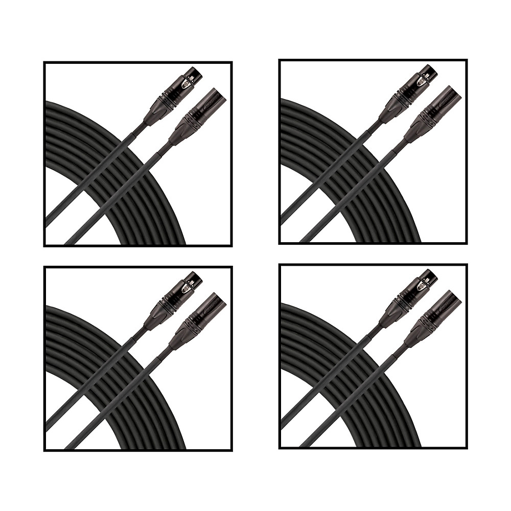 Livewire Elite Quad Microphone Cable 4-Pack 25 ft Black 41590₽