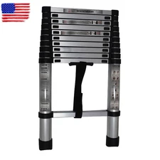 10.5FT Extension Ladder Flexible Expansion Aluminum Telescopic Step Ladder