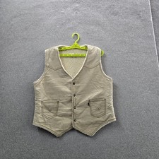 VINTAGE Levi's Men Vest L Beige 70s Corduroy USA Fleece Sherpa Lined READ