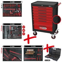 KS Tools Ecoline Schwarz/Rot Werkstattwagen Mit 7 Schubladen Und 515 Premium-Wer