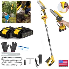2in1 Cordless Pole Saw & Mini Chainsaw Long Reach 21V Electric Chain Saw 6-inch