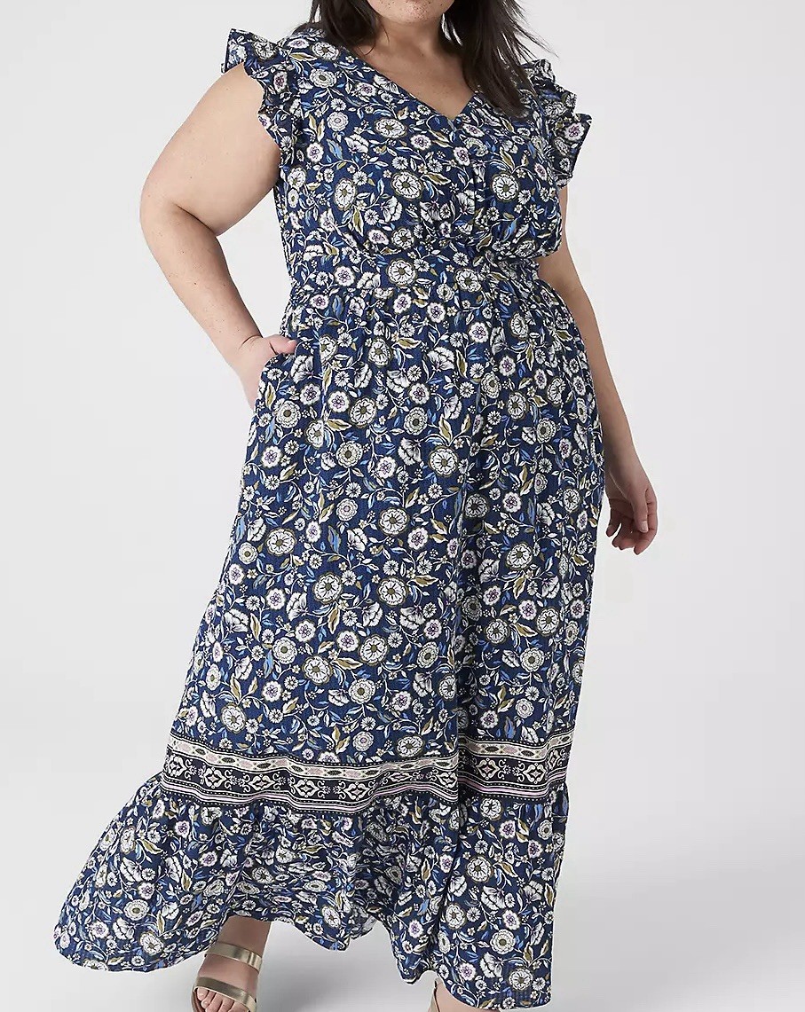 chinese dress ladies Entro Cream Floral Buttoned Sleeveless Maxi Dress main image 1