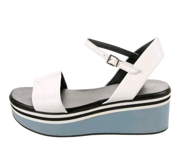 Sandalias de plataforma Robert Clergerie blancas/azules talla 40,5 9,5/10 EE. UU. Foto 2 de 4