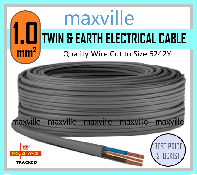 1.00mm² Twin & Earth LIGHTING CABLE BASEC APPROVED 6242Y FAST FREE DELIVERY