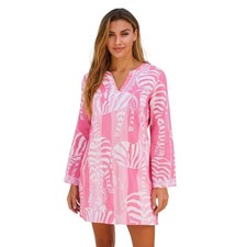 Lilly Pulitzer Vintage White Label Embroidered El Casa Loco Long Sleeve Dress