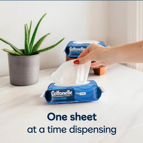 Cottonelle Fresh Feel Flushable Wet Wipes, 8 Flip-Top Packs, 42 Wipes Per Pack - Picture 6 of 6