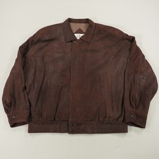 Remy Leather Jacket Mens 42 Brown Burgundy Full Zip Bomber Bi Swing Dad USA MADE