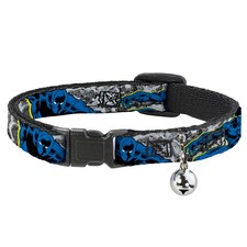 Cat Collar Breakaway with Bell BLACK PANTHER Action Poses/Stacked Comics Grays/Y