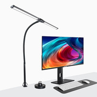 Double Head Desk Clamp Lamp 24W 4000LM Twin Adjustable Lights with UK Adapter